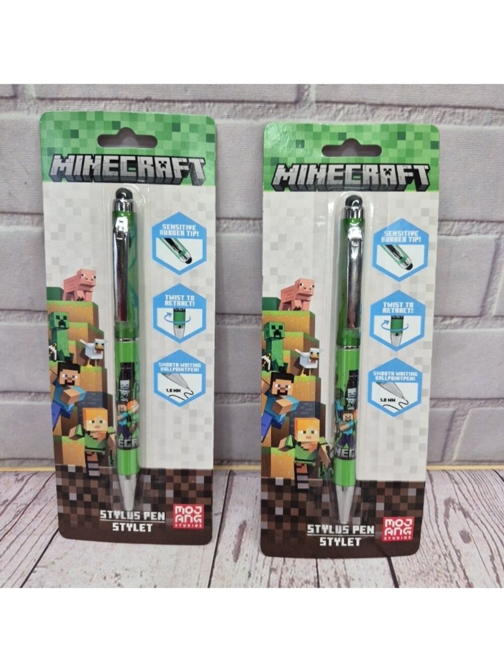 Mojang Minecraft Stylus Pen, Sealed~Lot Of 2 Pens